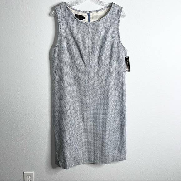Pendleton Dress Women Size 14 Wool Blend Sheath Blue White Sleeveless Lined I - Picture 1 of 11